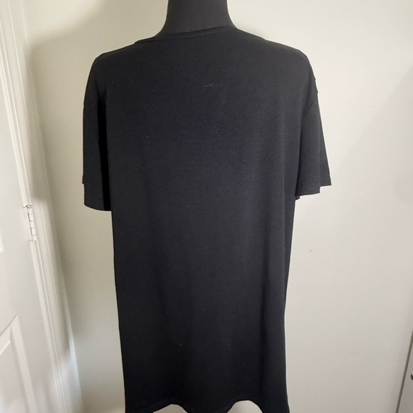 Black Graphic Tee with White Text - Picture 3 of 5